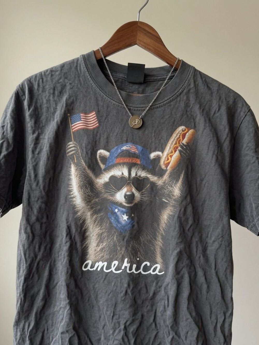Feral Raccoon Shirt, Patriotic USA Tee, Funny Independence Day A TEE